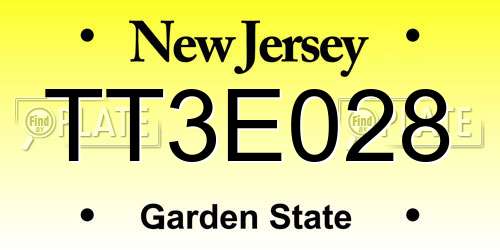 TT3E028 New Jersey License Plate