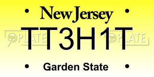 TT3H1T New Jersey License Plate