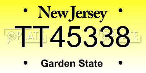 TT45338 New Jersey License Plate
