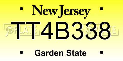 TT4B338 New Jersey License Plate