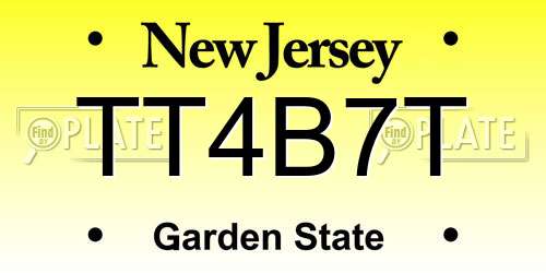 TT4B7T New Jersey License Plate