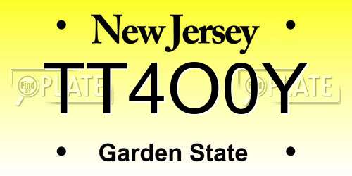 TT4O0Y New Jersey License Plate