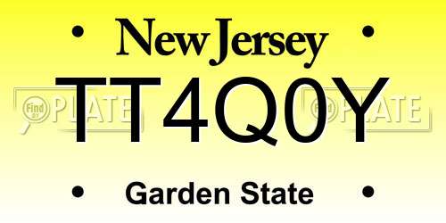 TT4Q0Y New Jersey License Plate
