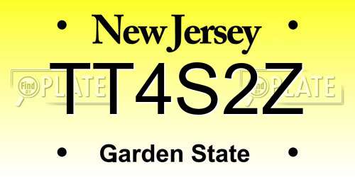 TT4S2Z New Jersey License Plate