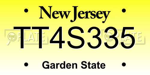 TT4S335 New Jersey License Plate