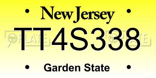 TT4S338 New Jersey License Plate