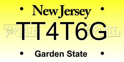 TT4T6G New Jersey License Plate
