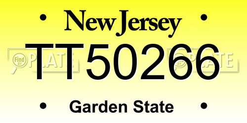 TT50266 New Jersey License Plate