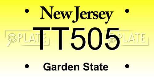 TT505 New Jersey License Plate