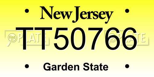 TT50766 New Jersey License Plate