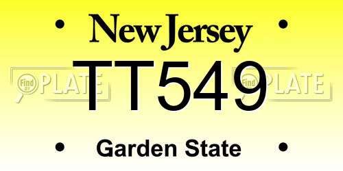 TT549 New Jersey License Plate