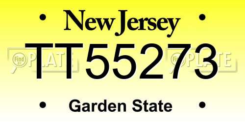 TT55273 New Jersey License Plate