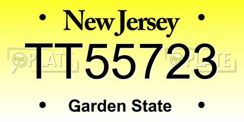 TT55723 New Jersey License Plate