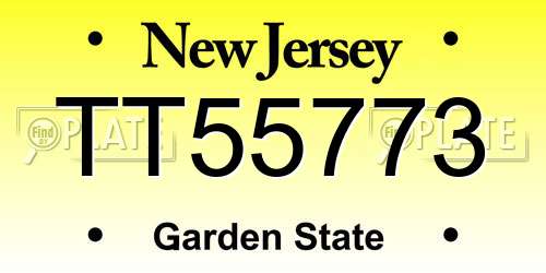 TT55773 New Jersey License Plate