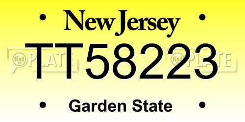TT58223 New Jersey License Plate