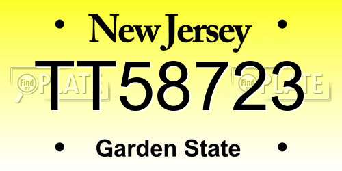 TT58723 New Jersey License Plate