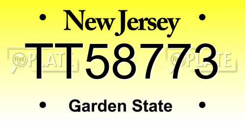 TT58773 New Jersey License Plate