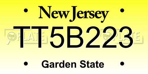 TT5B223 New Jersey License Plate