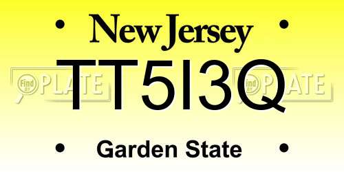 TT5I3Q New Jersey License Plate
