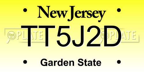 TT5J2D New Jersey License Plate