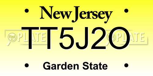 TT5J2O New Jersey License Plate