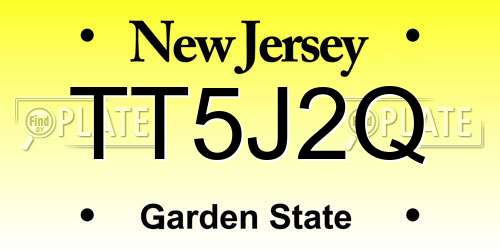 TT5J2Q New Jersey License Plate