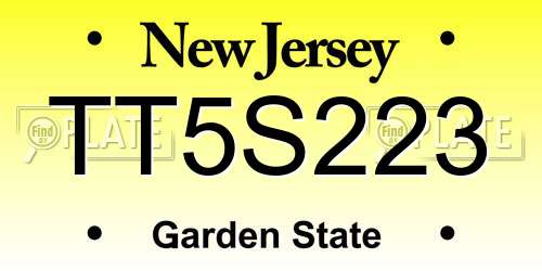 TT5S223 New Jersey License Plate