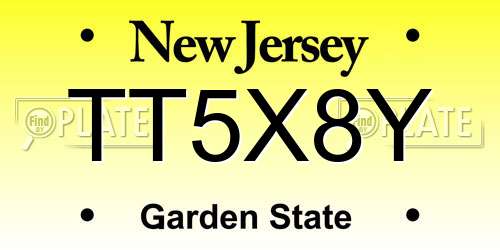 TT5X8Y New Jersey License Plate