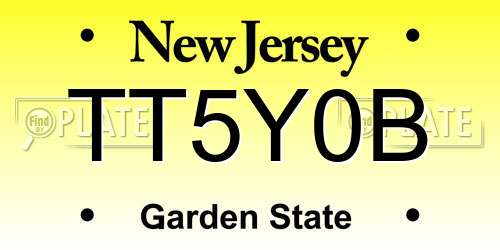 TT5Y0B New Jersey License Plate