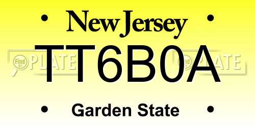 TT6B0A New Jersey License Plate