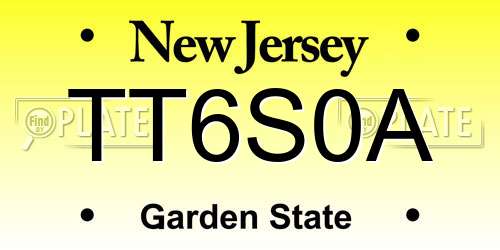 TT6S0A New Jersey License Plate