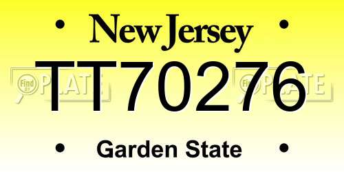 TT70276 New Jersey License Plate