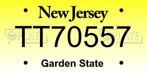 TT70557 New Jersey License Plate