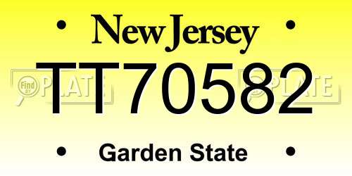 TT70582 New Jersey License Plate