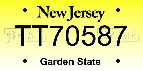 TT70587 New Jersey License Plate