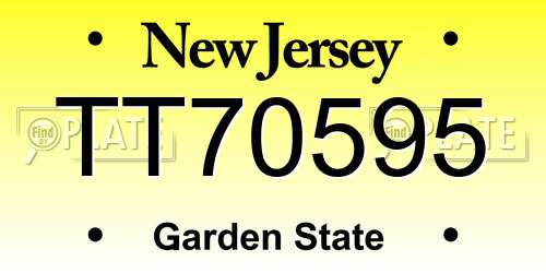 TT70595 New Jersey License Plate