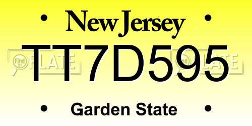 TT7D595 New Jersey License Plate
