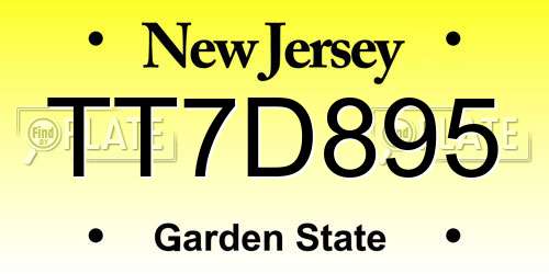 TT7D895 New Jersey License Plate