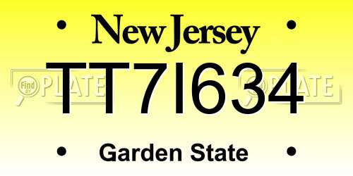TT7I634 New Jersey License Plate