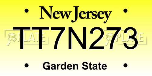 TT7N273 New Jersey License Plate