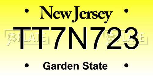 TT7N723 New Jersey License Plate