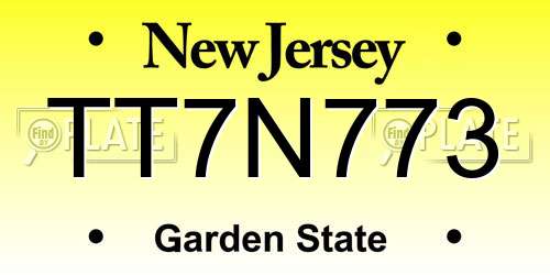 TT7N773 New Jersey License Plate