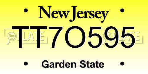 TT7O595 New Jersey License Plate