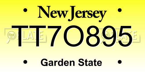 TT7O895 New Jersey License Plate