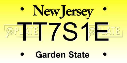 TT7S1E New Jersey License Plate