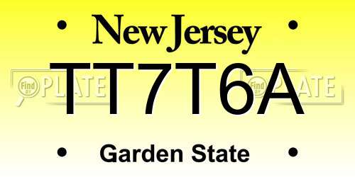 TT7T6A New Jersey License Plate