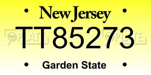 TT85273 New Jersey License Plate
