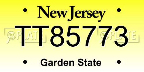 TT85773 New Jersey License Plate