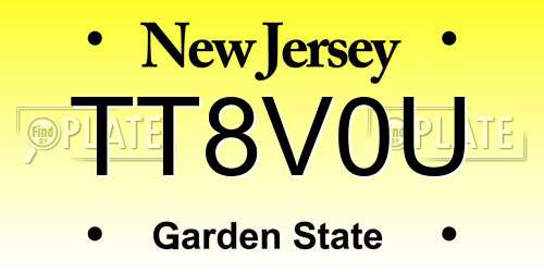 TT8V0U New Jersey License Plate