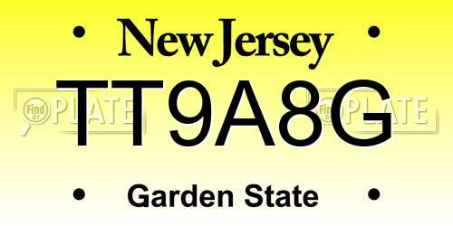 TT9A8G New Jersey License Plate